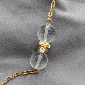 Gold and clear bauble necklace